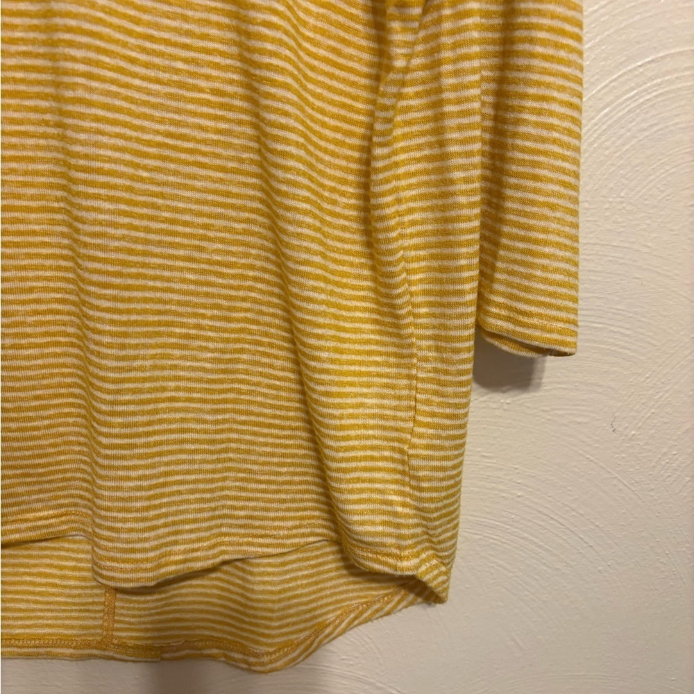 Striped V-Neck Blouse in Yellow - Picture 7 of 8
